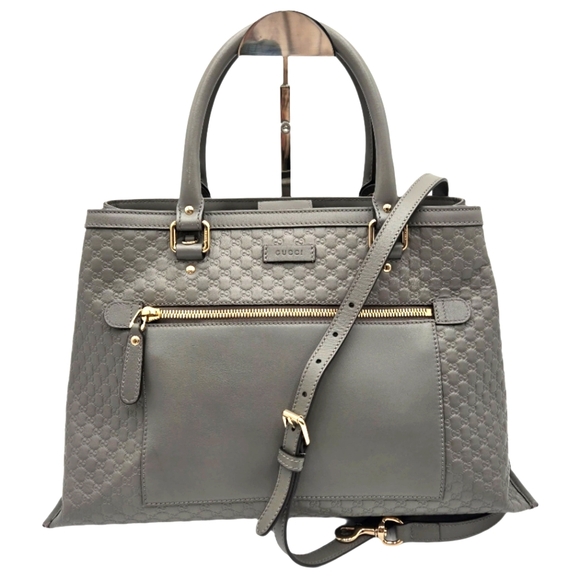 COA included - Gucci Gray Microguccissima Leather Tote/Crossbody 510291